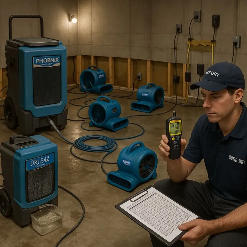 Structural Drying and Dehumidification process in Gaylord, MN